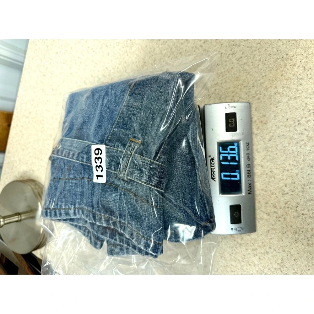 Vintage Y2K Justice‎ Denim Mini Skirt Pleated Belted Grunge 90s